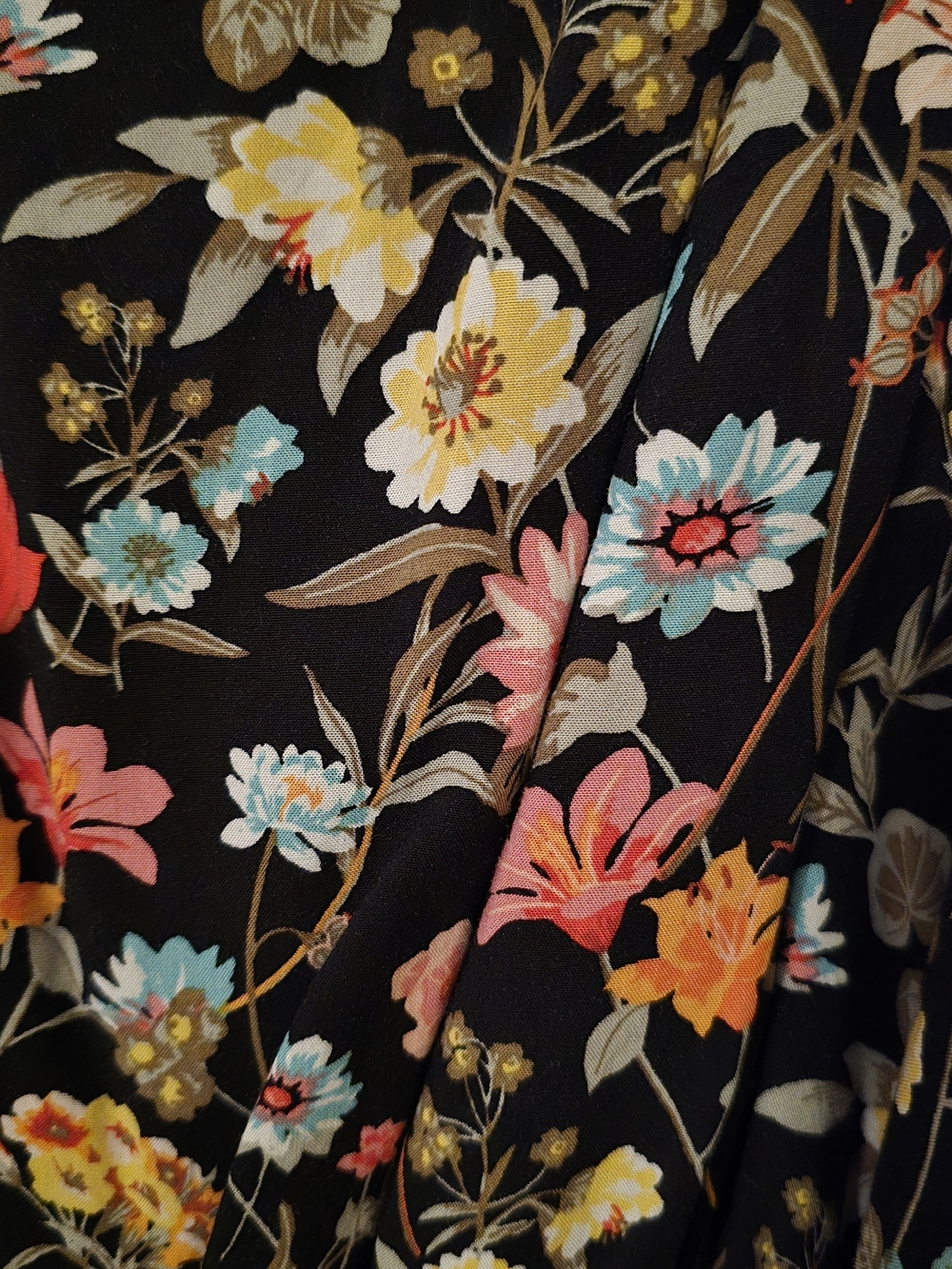 Loft Plus Size Floral Black Wide-Leg Jumpsuit - Picture 4 of 4